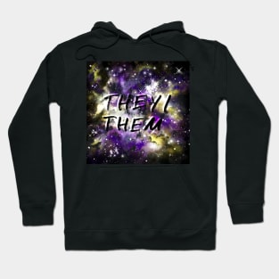 Space Non-Binary Pride They/Them Pronouns Hoodie